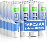 EBL 1.5V Lithium AA Batteries 12 Pack, 3000mAh Non-Rechargeable, Long-Lasting Double A Batteries for Blink Camera