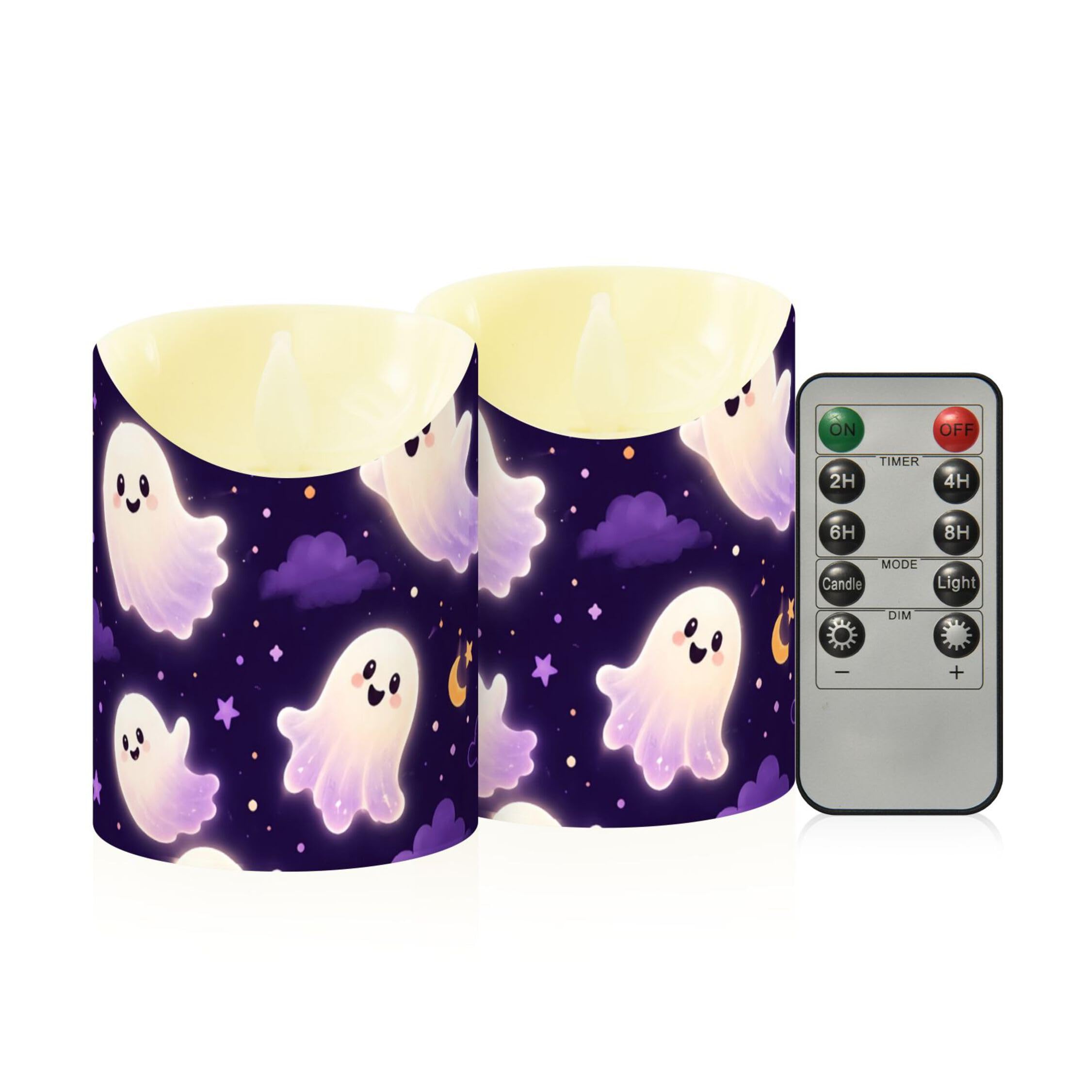 Kutsu Flameless Candles Set of 2, Battery Operated LED Flickering Candles