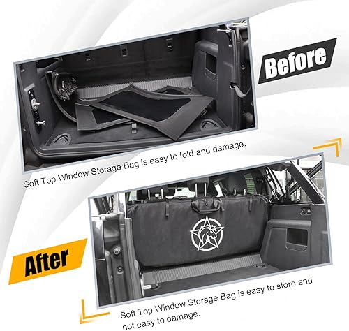 Miniatura 3 de MSIZOY Organizador de ventana superior suave, bolsa de almacenamiento, protección compatible con Ford Bronco 2021 2022 2023 2024 2025 4 puertas de