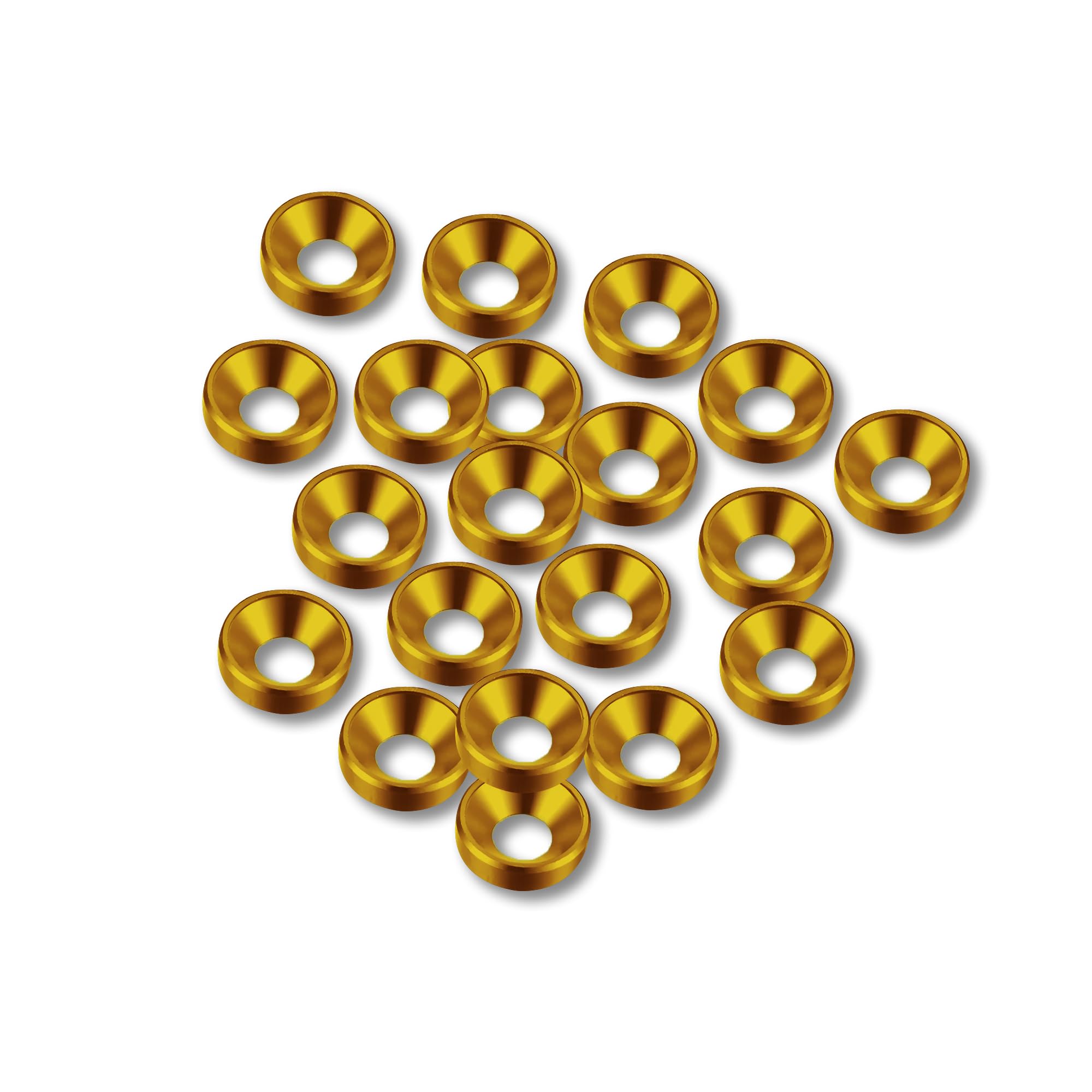 Holsterbuilder Aluminum Finishing Washers - Artistic Craft - DIY Enthusiasts - Vibrant Colors - Versatile Craftmanship (25-Pack - Gold)