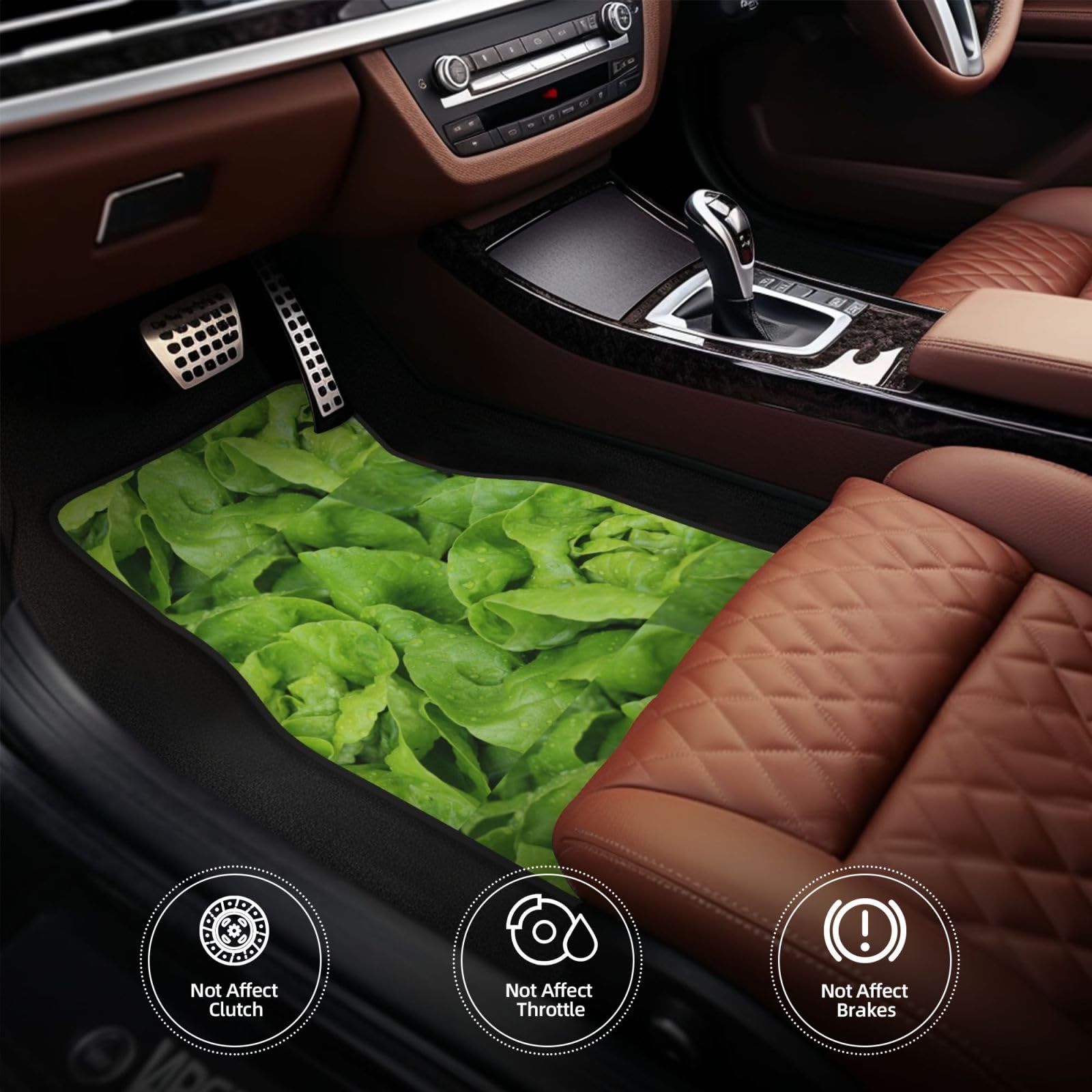Grüner Salat, 4er-Set Auto-Fußmatten, Neopren-Fußmatten für Fahrzeuge, rutschfeste Auto-Fußmatten, Autozubehör