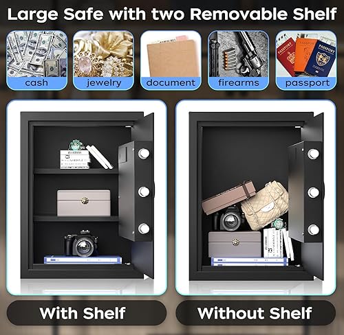 Miniatura 5 de AEGIS Caja fuerte biométrica para pistola con modo silencioso, 3.7 pies cúbicos, gran acceso rápido, caja fuerte de seguridad con escáner de huellas