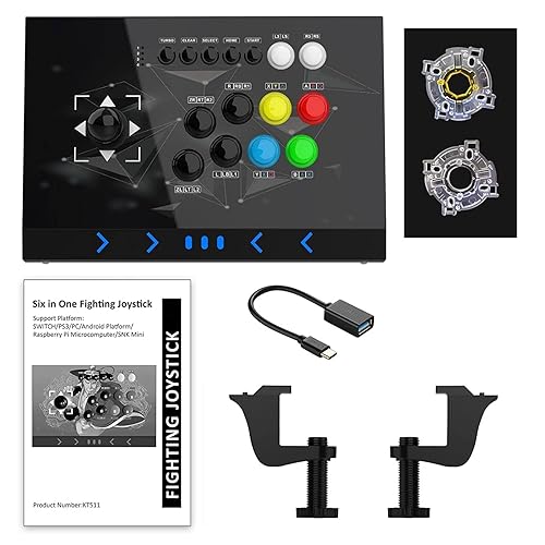 Miniatura 9 de Fight Sticks PC,Arcade PC Joysticks Fight Stick Street Fighter Video Game Controller Fighting Joystick for PC, Nintendo Switch, NEOGEO Mini, NeoGeo