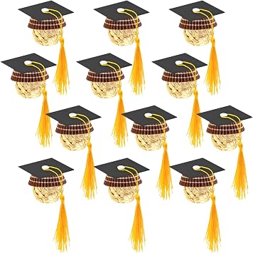 POUYRBA Graduation Cap Chocolate Decorations, 200pcs Black and Dark Blue 2026 Graduation Party Set for Chocolates Candies 200pcs black