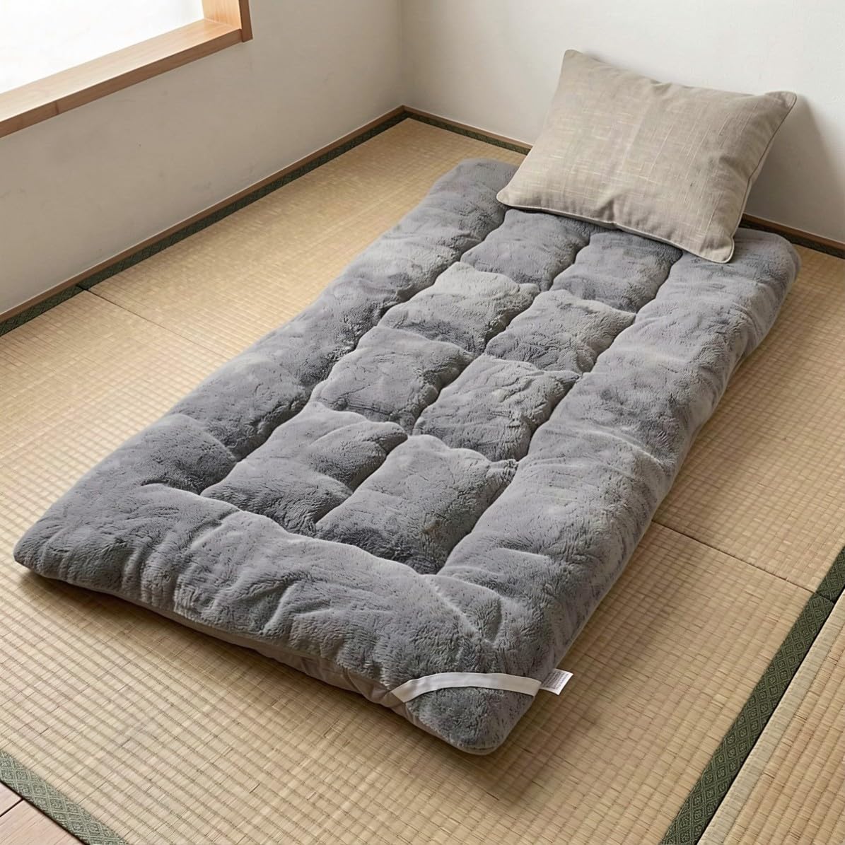 FRCOLOR Surmatelas Tatami Épais en Laine, Gris, Hiver, Léger, Rangement