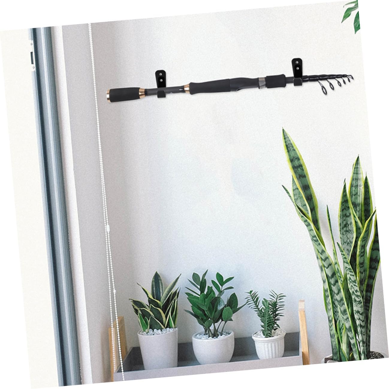 Acrylic Ski Poles and Fishing Rod Wall Mounted Hanging Racks 4 Pairs Holder Stands for Hockey Sticks and Hiking Poles Storage Organizers with Screws for Sports Equipment