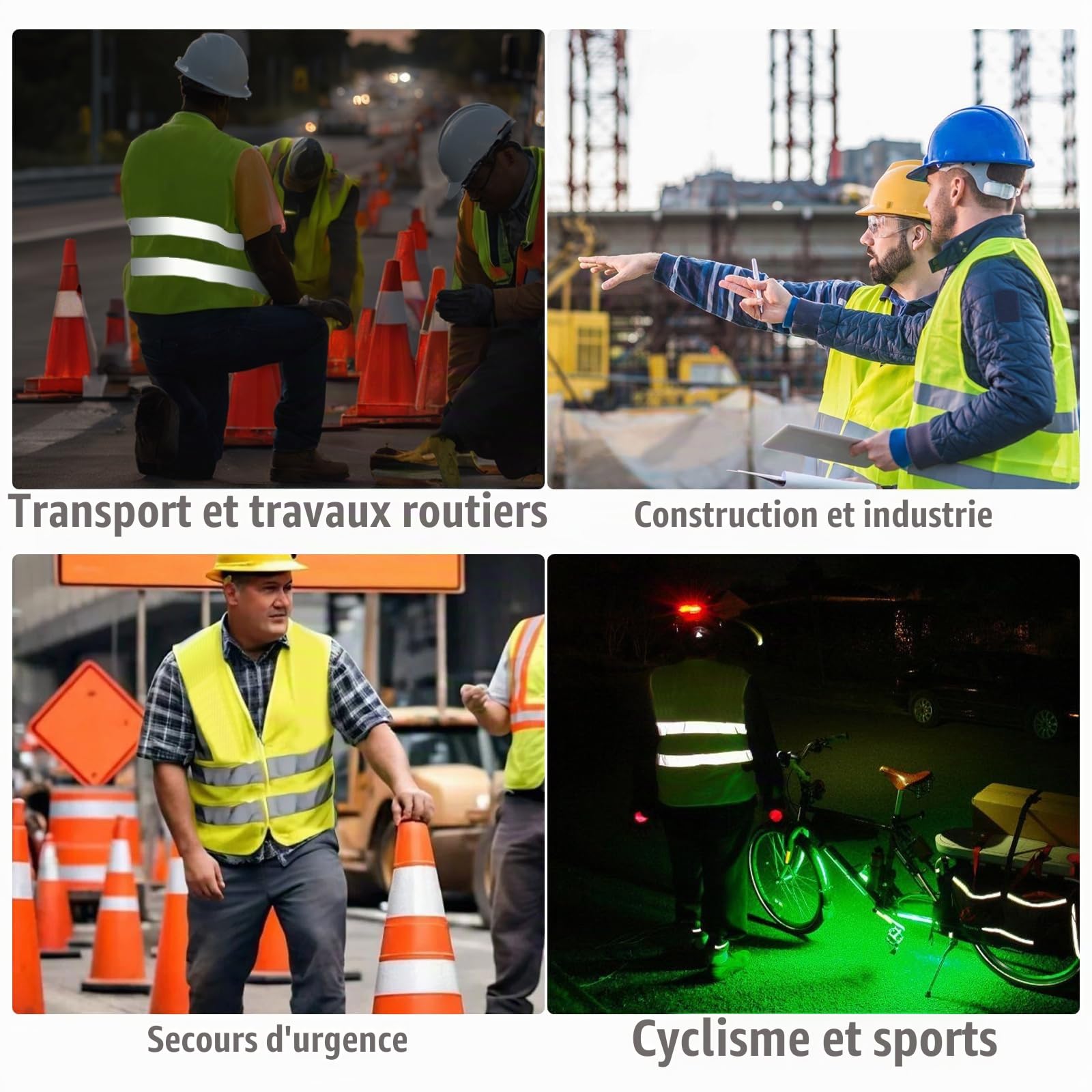 ZUPAPJO Gilet Jaune Adulte, 8 PCS Gilet Jaune Voiture, Gilet Fluorescent de Sécurité Haute Visibilité à 360 °, Gilet Haute Visibilité Hommes et Femmes, Gilet de Securite pour Conducteurs Travailleurs