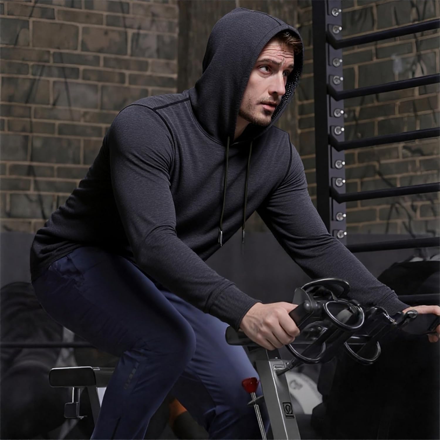 Men’s Hoodies Long Sleeve Drawstring Pullover Sweatshirt Casual Hooded for Gym Workout Athletic