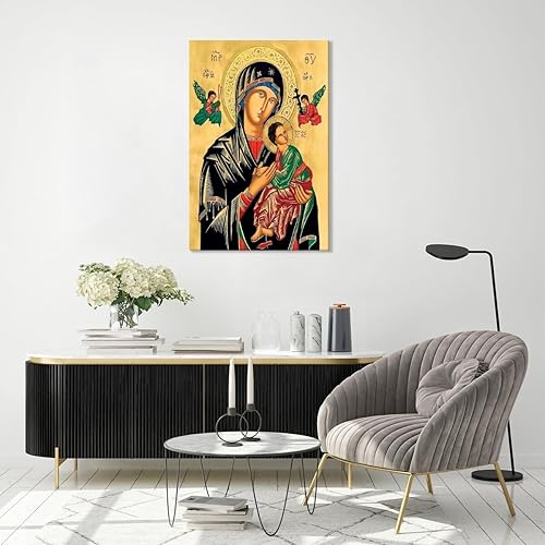 Miniatura 7 de Póster de "Our Lady Of Perpetual Help", impresión retro, pintura, arte de pared, estético, sala de estar, cocina, decoración del hogar, fondo sin