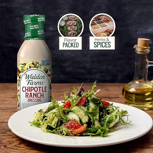 Vista 31 de Walden Farms Buffalo Ranch - Aderezo y salsa – Sin calorías, sin gluten, bajo en carbohidratos, apto para dieta cetogénica, sin azúcar, sin grasa
