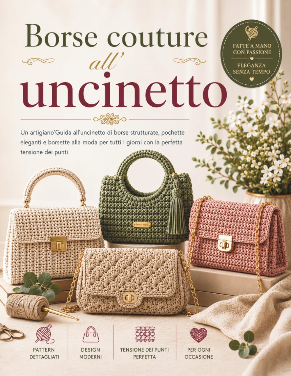 Borse couture all'uncinetto: Un artigiano’Guida all'uncinetto di borse strutturate, pochette eleganti e borsette alla moda per tutti i giorni con la perfetta tensione dei punti
