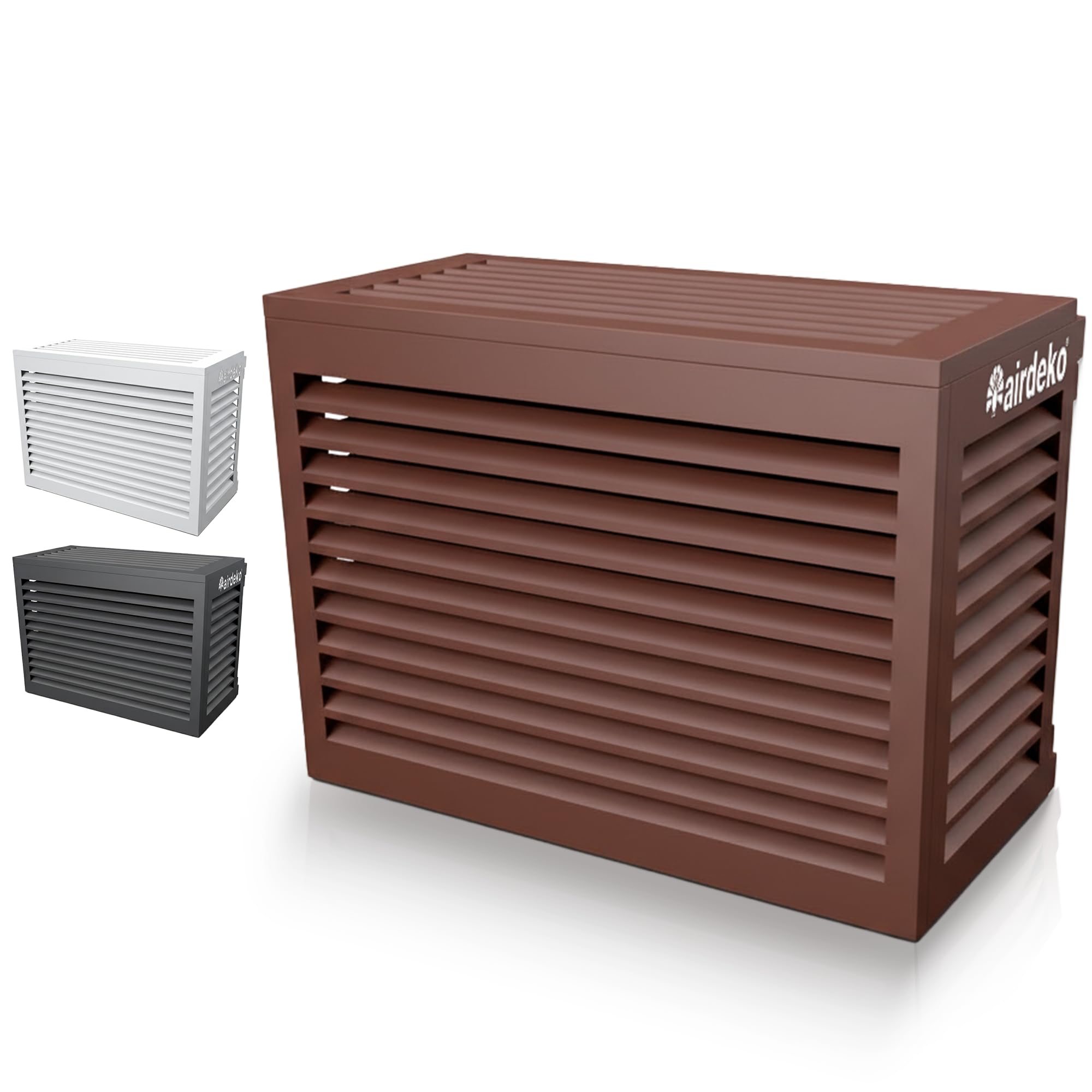 Airdeko Premium Mini Split AC Air Conditioner Cover for Outside Units - Decorative Metal Mini Split Condenser Cover - Rustproof, All-Season Outdoor Protection with Sleek Design - Secure & Durable (M)