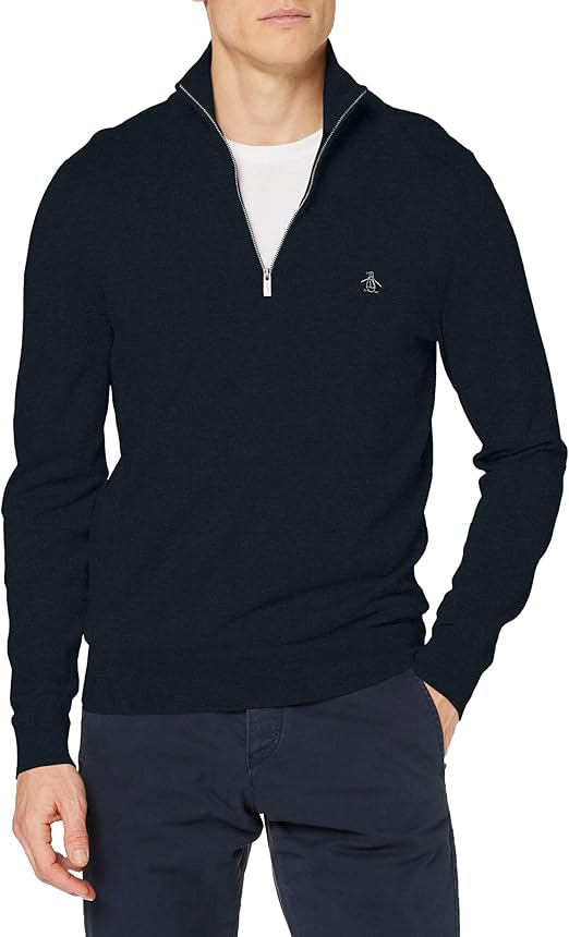 Original Penguin Men's Supima Quarter Zip Jumper Amazon.co.uk Clothing