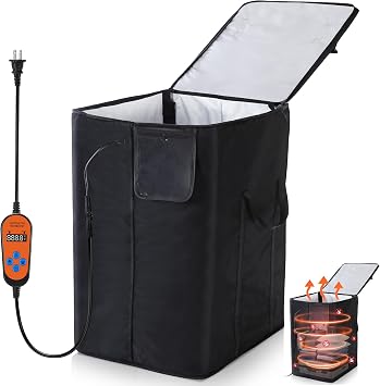 Bed Bug Heater, 360 High Temperature Portable Bed Bug Treatment Equipment with Digital Timer & Temperature Control, Fast Heating to 155F for Moths, Carpet Beetles and LiceBlack