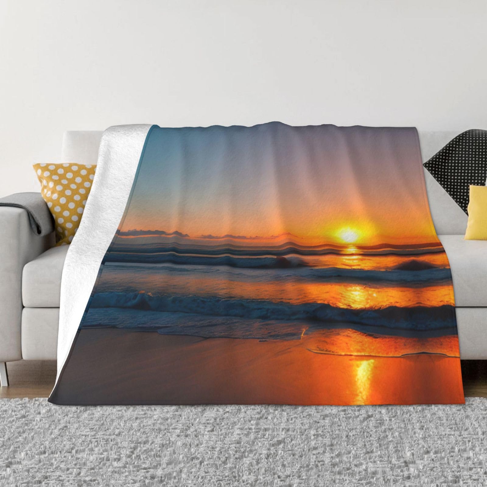 Couverture en flanelle douce anti-froid pour grand lit et canapé