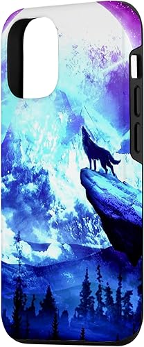 Miniatura 2 de Funda para iPhone 1212 Pro Wolf Mountain Pine Forest Moon Purple Galaxy