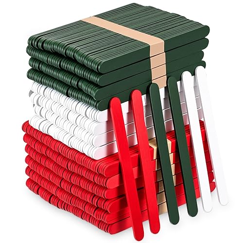 Maasechs 600 Pcs Colored Craft Sticks 4.5 Inch Wooden Ice
