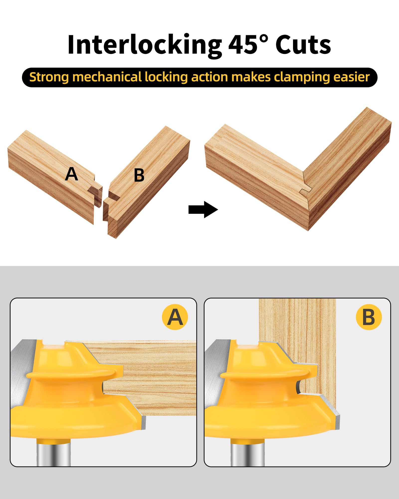 Lock Miter Router Bits - 45 Degree Corner Joints -5