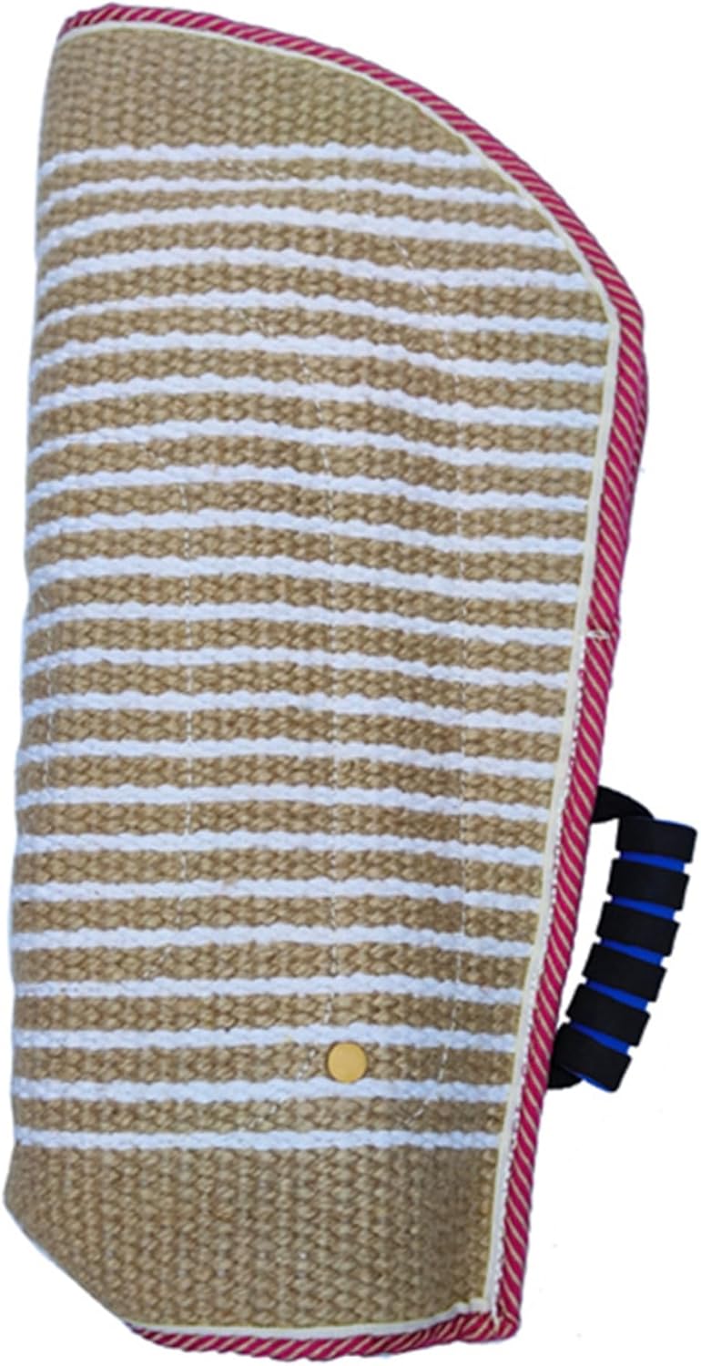 Dog Bite Sleeve 12x24in Bite Sleeve -Resistant Jute Dog Training with Auxiliary Handle Professional Interactive Training Equipment, with Random Color Edging