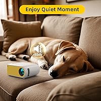 Vista 7 de KSAN Mini Proyector, Proyector con WiFi y Bluetooth, Proyector de Película con Soporte 1080P y Altavoz Integrado, Compatible con Smartphone, HDMI