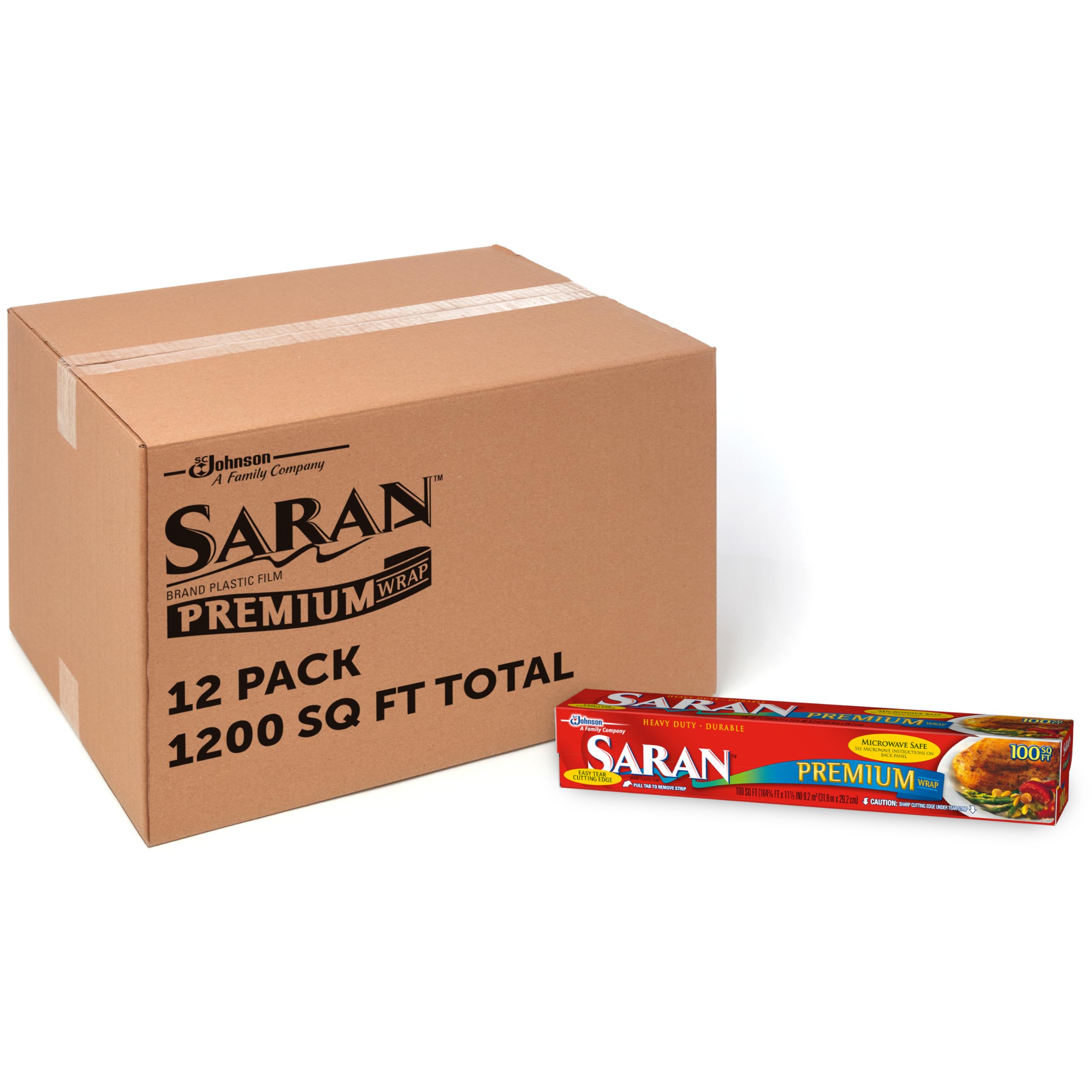Ziploc Saran Wrap, 100 Sq Ft, Pack of 12