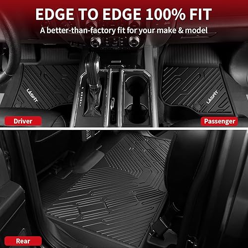 Miniatura 5 de LASFIT Alfombrillas para Ford F250 F350 F450 2017-2026 Crew Cab asiento delantero de cubeta  Trasero con alfombra de almacenamiento plegable plana,