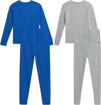 Arctic Hero Boys Thermal Underwear Set - 4 Piece Crewneck Waffle Knit Thermal Shirt Top and Long Johns for Kids 2T-18