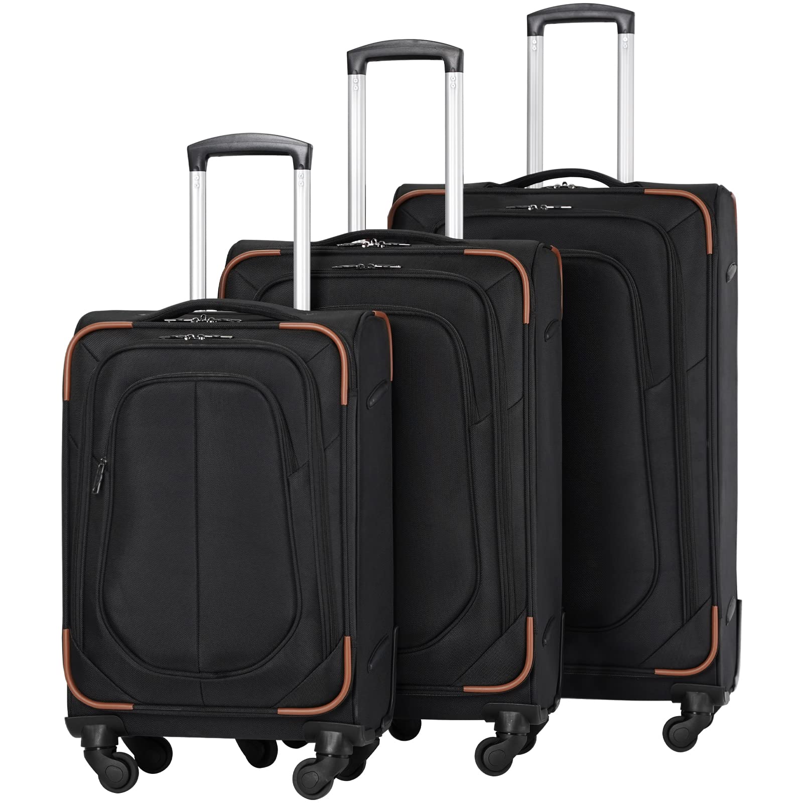 LONG VACATION Luggage Set Softshell Lightweight Suitcase with Spinner