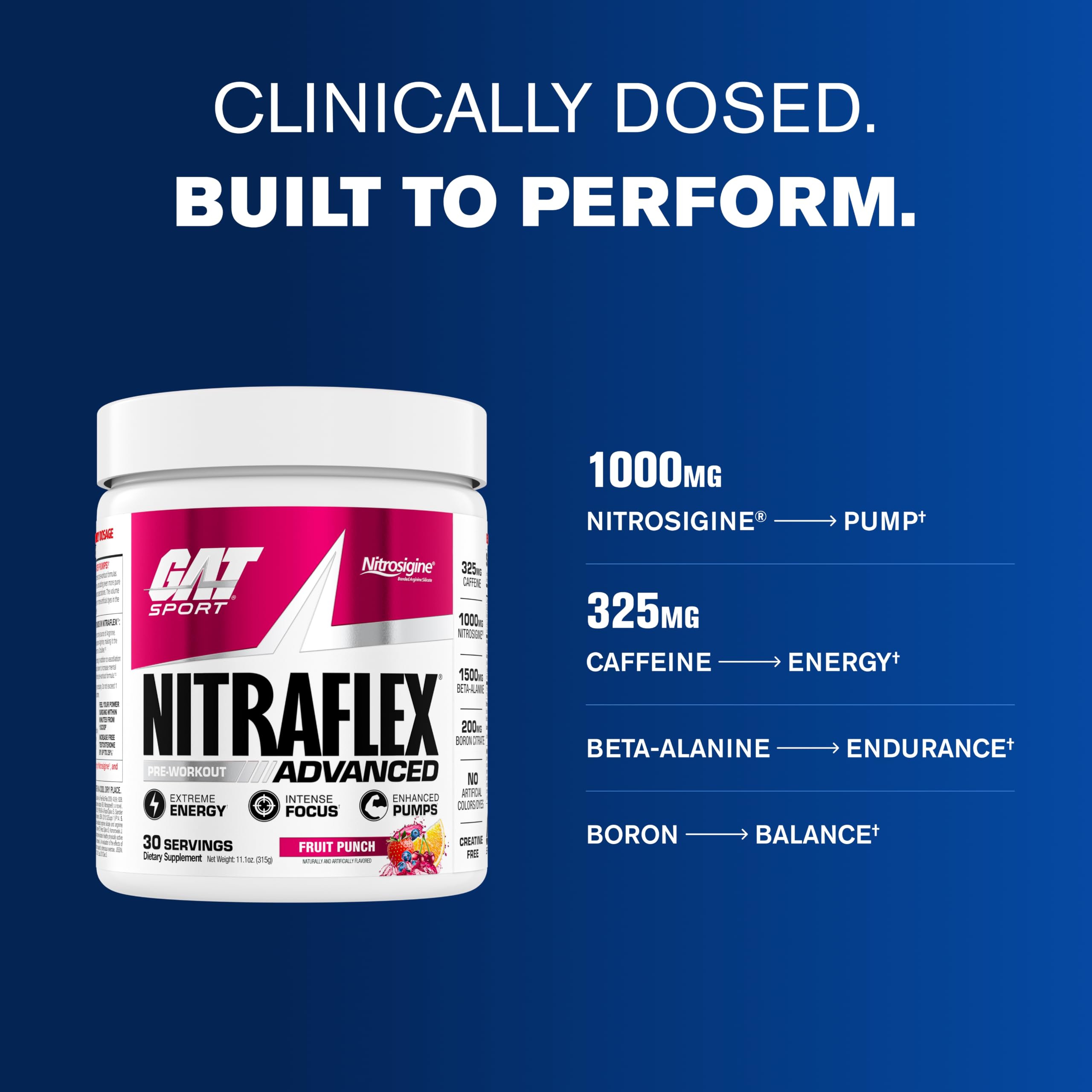 GAT SPORT NITRAFLEX Advanced, Fruit Punch, 11.1 oz (30 Servings) — Amazon image 6