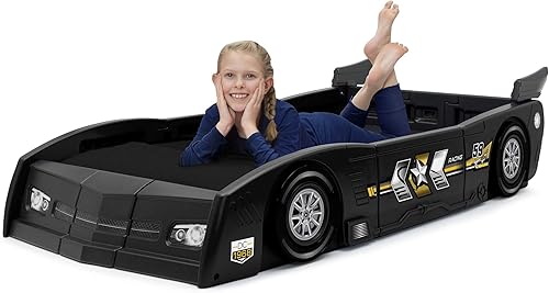 Miniatura 14 de Delta Children Grand Prix Race Car - Cama para niños pequeños e individual, colchón individual de espuma viscoelástica negro de 6 pulgadas Snooze