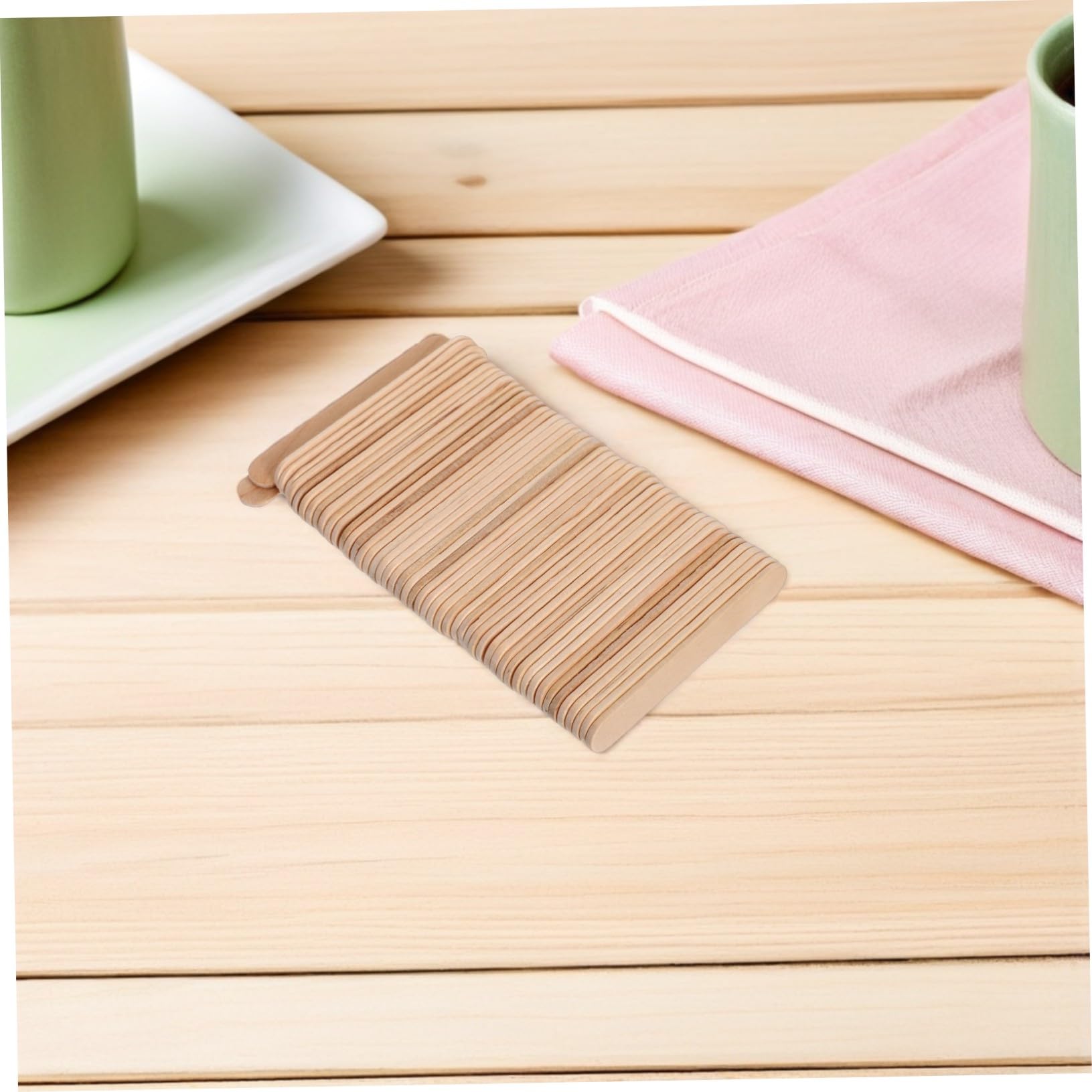 TEHAUX 1000piezas Palitos de Madera para Manualidades Color Natural para Decoración de Fiestas Encerado y Proyectos Escolares de DIY