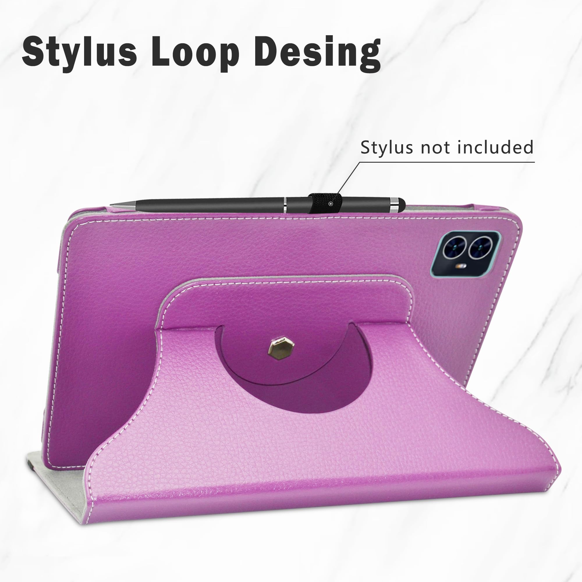 LiuShan For TECLAST M50 Pro Rotating Case,TECLAST M50 Rotating Case,TECLAST M50HD Rotating Case,360 Degree Rotating Stand PU Cover For 10.1" TECLAST M50 Pro/TECLAST M50/ TECLAST M50HD Tablet,Purple
