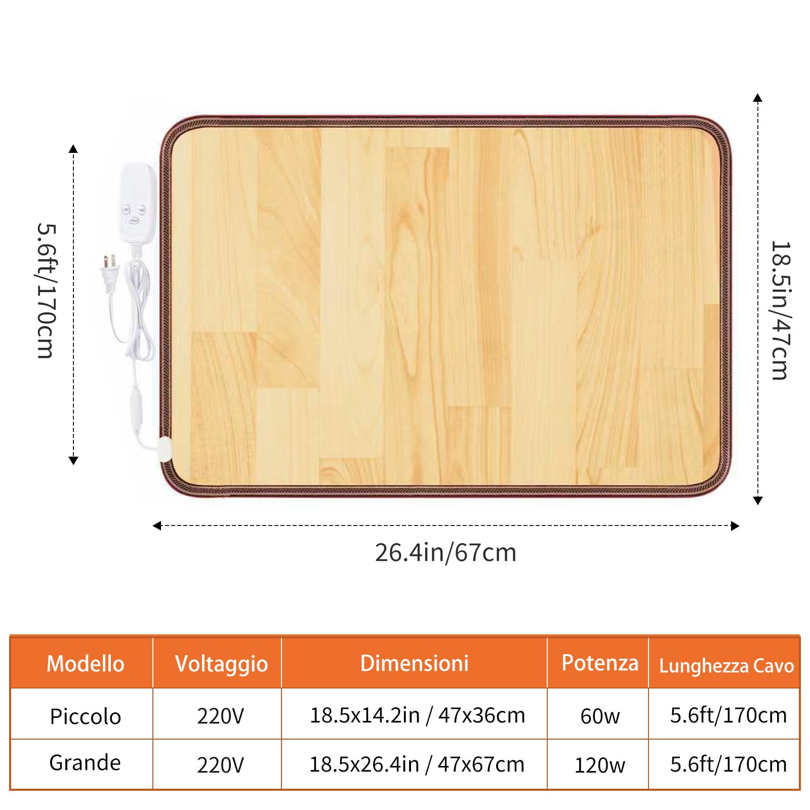 Scaldapiedi Elettrico NujorWarm, Tappetino Riscaldante da Sotto la Scrivania con 10 Livelli di Calore e Timer, Tappeto Riscaldante a Risparmio Energetico per Ufficio, Casa, Studio 220V 120W 47x67cm DQ
