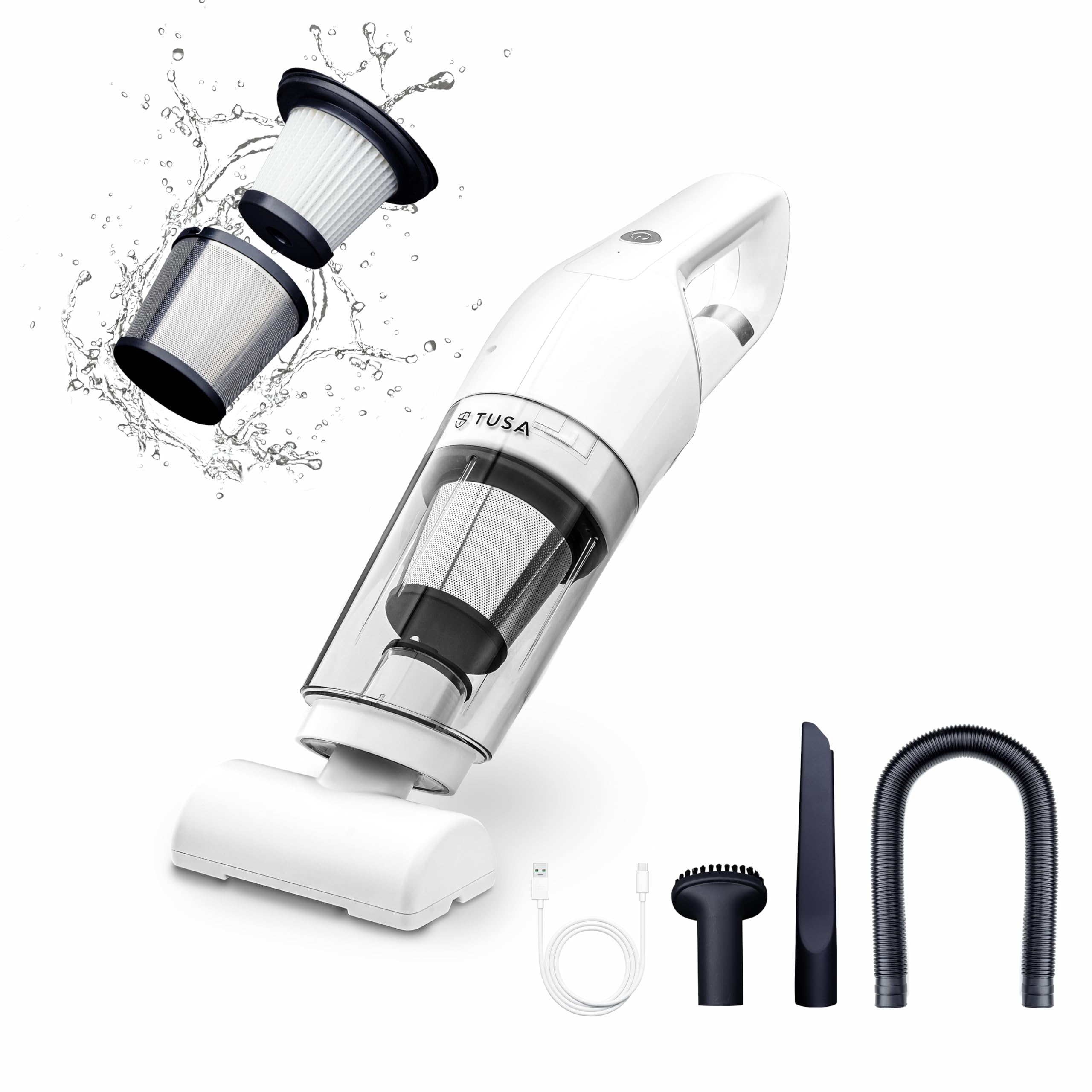 Tusa Cordless High Power Car Vacuum Cleaner (White)