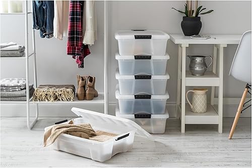 Vista 30 de IRIS USA - Caja de almacenamiento de plástico de 19 cuartos de galón con tapa y pestillos – Paquete de 4 – sin BPA, solución de organización