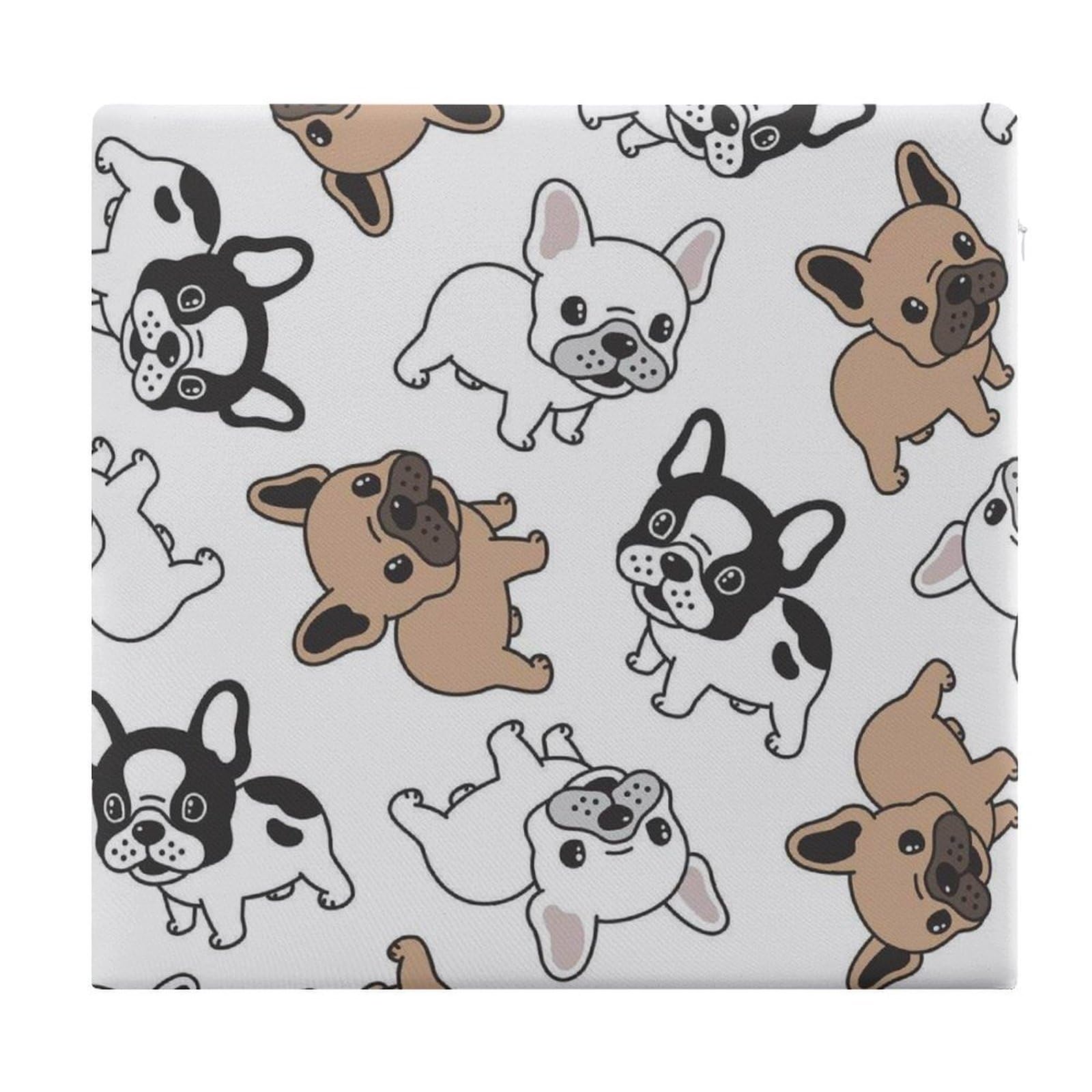 JZemdybill Chair Pad, Cute French Bulldog Seat Pad, Square Chair Cushion for Yoga Living Room Balcony