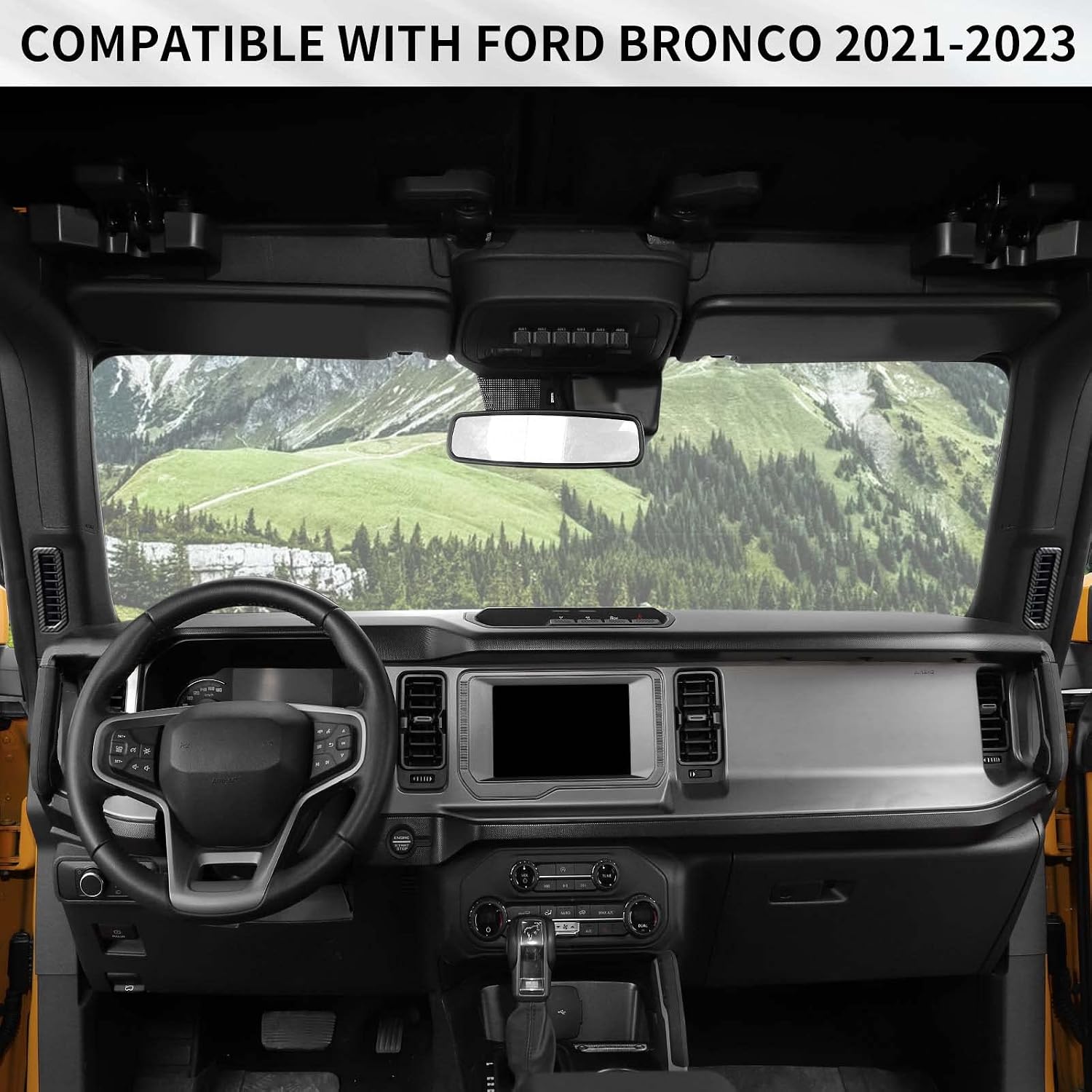 RAZPOY for Bronco A-Pillar Air Vent Trim, Air Conditioning Side Outlet Vent Cover Compatible with 2021-2026 Ford Bronco Interior Accessories Carbon Fiber