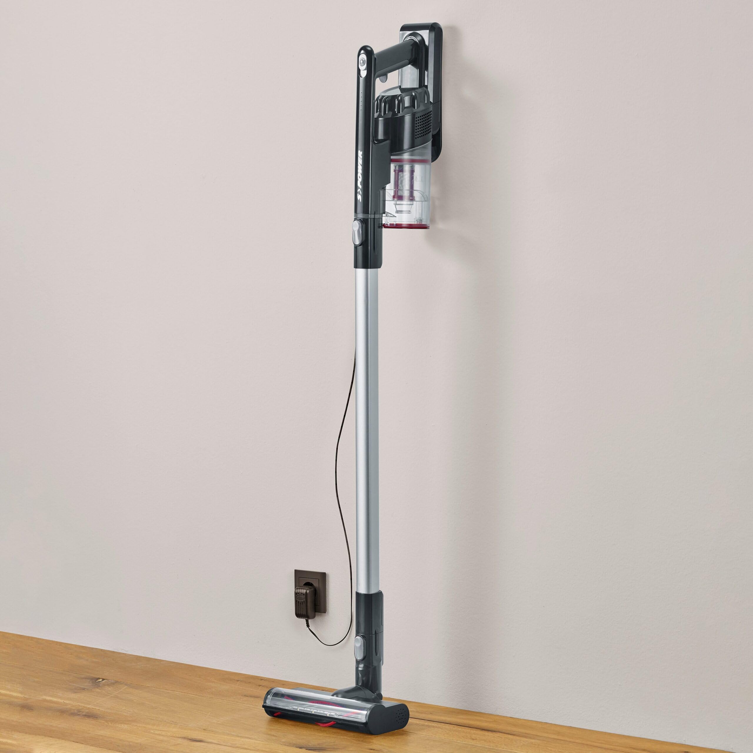SEVERIN Aspiradora sin Cables 2 en 1 Vertical y de Mano con Cepillo eléctrico de Alta Velocidad con iluminación LED. Batería de Iones de Litio de 22.2 V. HV 7154