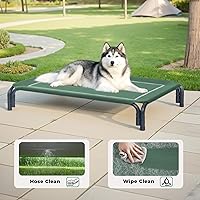 Vista 8 de Cama elevada para perros al aire libre, cuna elevada para perros grandes, la instalación no requiere herramientas, marco con pies antideslizantes