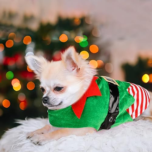 Miniatura 2 de Sebaoyu Vestidos de Navidad para perro, Año Nuevo, suéter de invierno para cachorros con color claro, ropa cálida de Navidad para gato, disfraz de