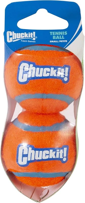 Chuckit! Dog Tennis Ball Toy, Small 2in for Dogs 0-20lbs, 2 Pack | Comes in a Shrink Wrap