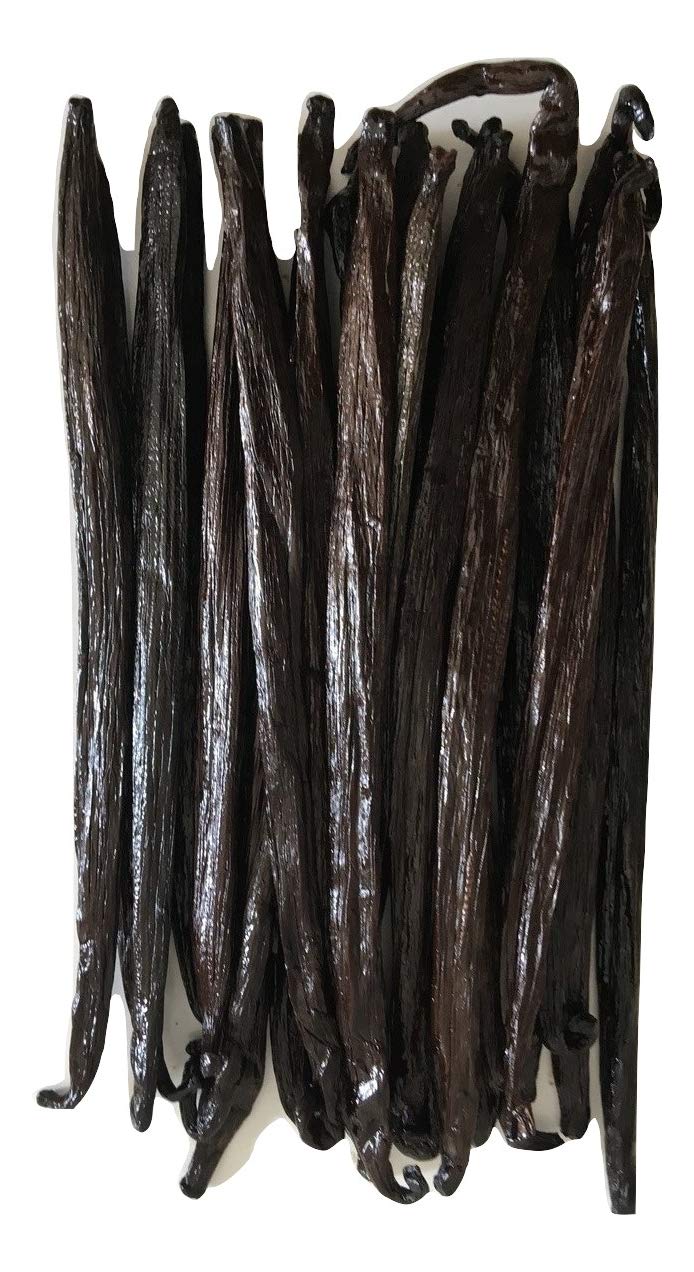 12 Tahitian Vanilla Beans Grade A for Extract, Cooking and Baking. 6"-7" Fresh NON-GMO Gourmet Whole Pods by FITNCLEAN VANILLA.