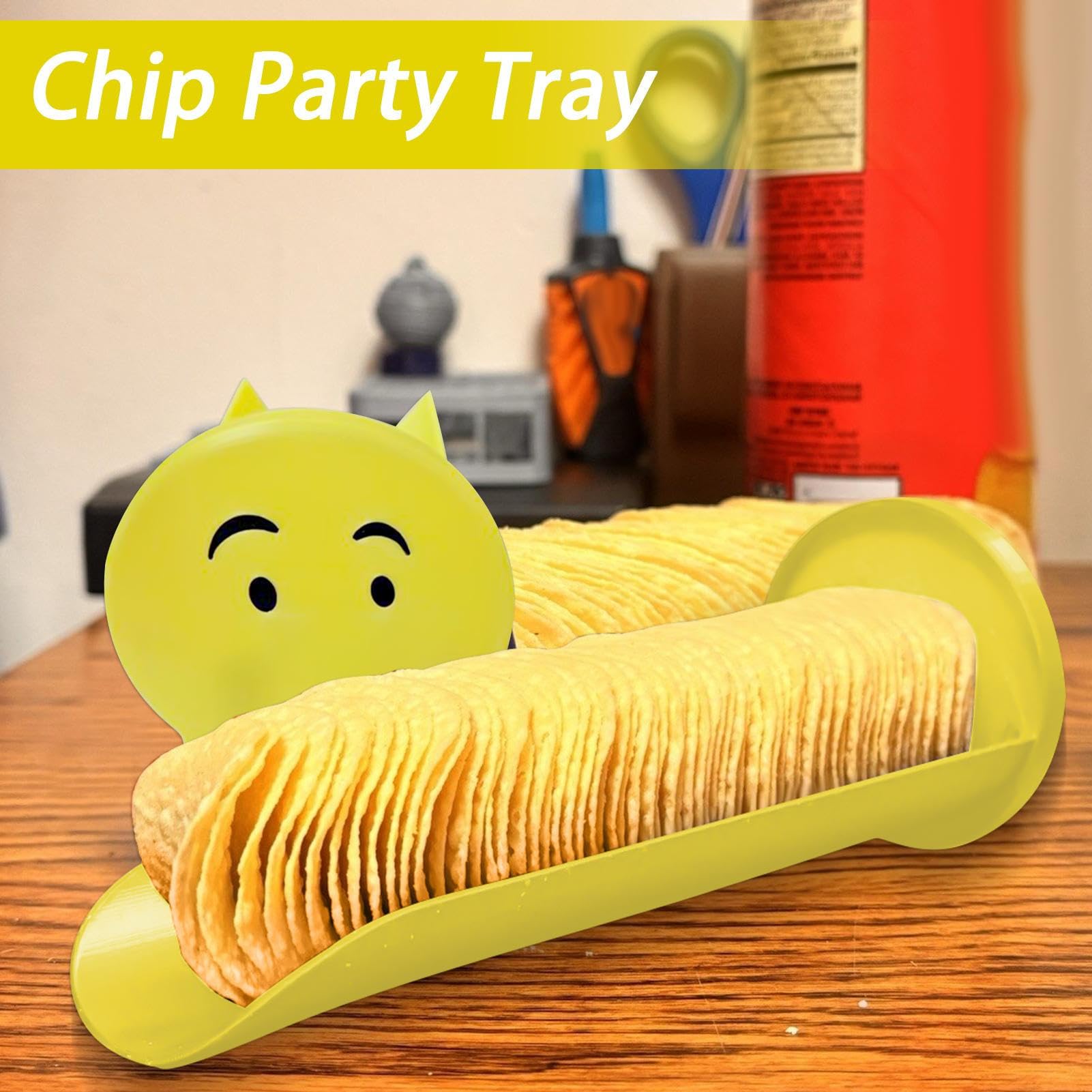 Kartoffelchips-Schieber-Tablett, ABS, 20 x 8 x 8 cm, wiederverwendbar, Snack-Spender, Box, Chip, Schiebehülse, kompakter Snack-Halter für Zuhause, Zuhause, Schlafsaal, Studio, Party