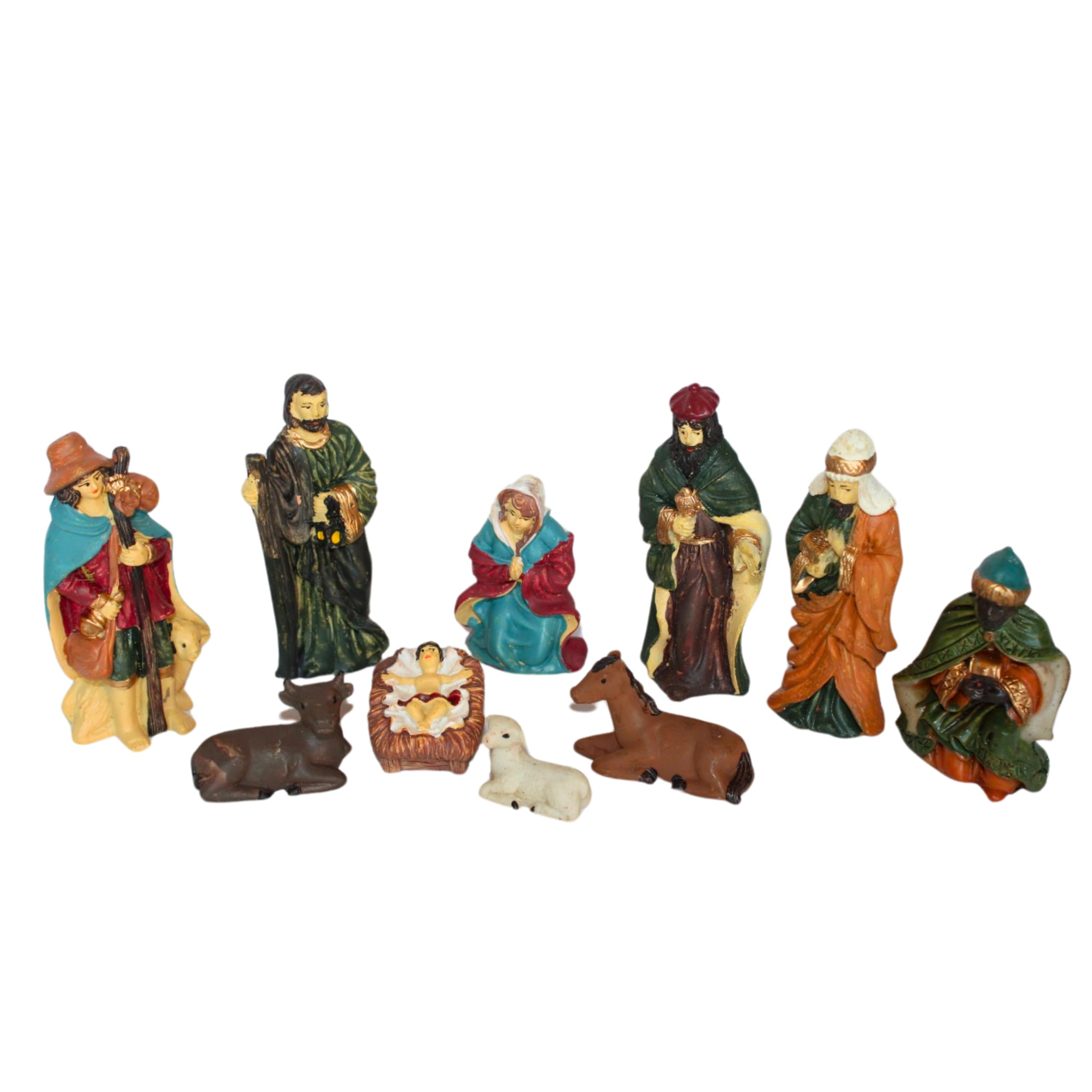 BEST&FREE Belen Navidad Completo con 10 Figuras Belen Navidad 10cm. Portal De Belen o Pesebre para Belenes De Navidad. Completa Tu Portal De Belen con Las Figuritas De Belén.