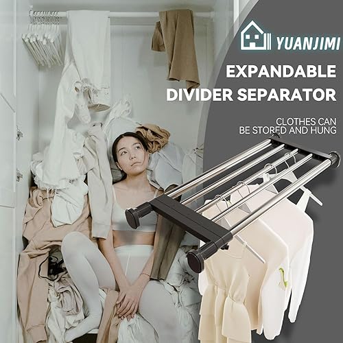 Miniatura 6 de Estantes de montaje en pared para armario, estante de tensión ampliable, fácil de instalar para despensa, armario, lavandería, almacenamiento de