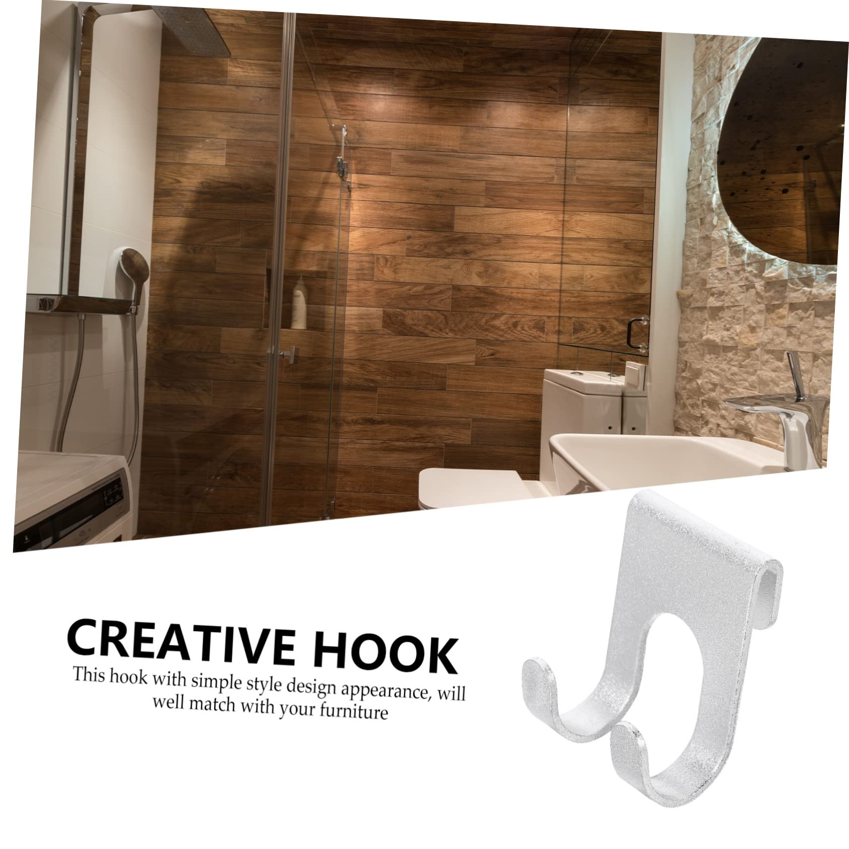 SHINEOFI 3 Series Gancho Para Ropa Sin Perforaciones Colgador De Doble Gancho Ganchos Para Toallas De Baño Ganchos De Pared Para Abrigos Accesorios Para El Baño Aluminio Plata 8 Piezas X 3