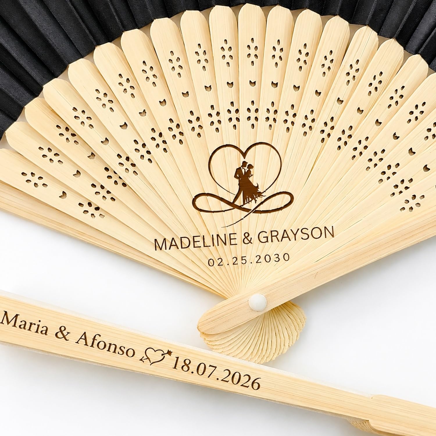 Personalisierte Faltfächer In Großmengen – Individuell Gravierte Holz- Und Stofffächer Als Hochzeitsgeschenke, Faltfächer Im Großhandel Als Gastgeschenke Und Party-Werbegeschenke(80pcs)