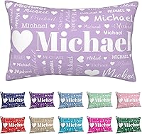 Vista 10 de Funda de almohada con corazones y nombre para cama y sofá con nombre para mamá y niños, funda de almohada personalizada con nombre para regalos