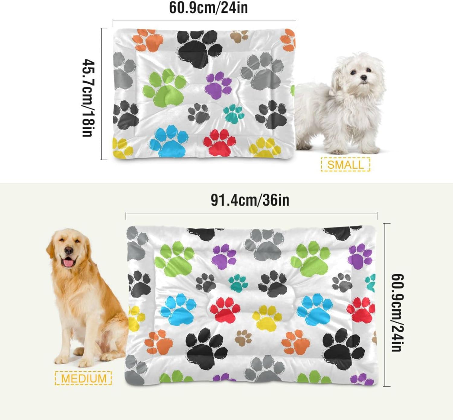 review Paw Dog Cat Bed Washable Crate Pet Bed Anti-Slip Comfortable Dog Kennel Crate Mat for Indoor Small Medium Large Dogs, 18 x 24 Inch