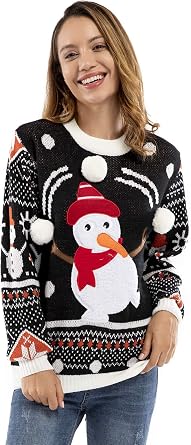 Men`s Ugly Christmas Sweater Unisex Women`s Funny Novelty Santa Pullover for Party 21018-ma M